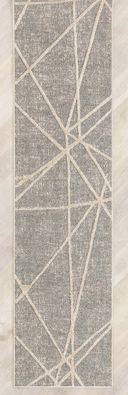 Custom Size Runner Telas Modern Geometric Lines Grey Choose Your Width x Choose Your Length Hallway Runner Rug