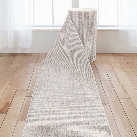 Custom Size Runner Berber Stripes Contemporary Striped Beige Choose Your Width x Choose Your Length Hallway Runner Rug