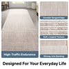 Custom Size Runner Berber Stripes Contemporary Striped Beige Choose Your Width x Choose Your Length Hallway Runner Rug