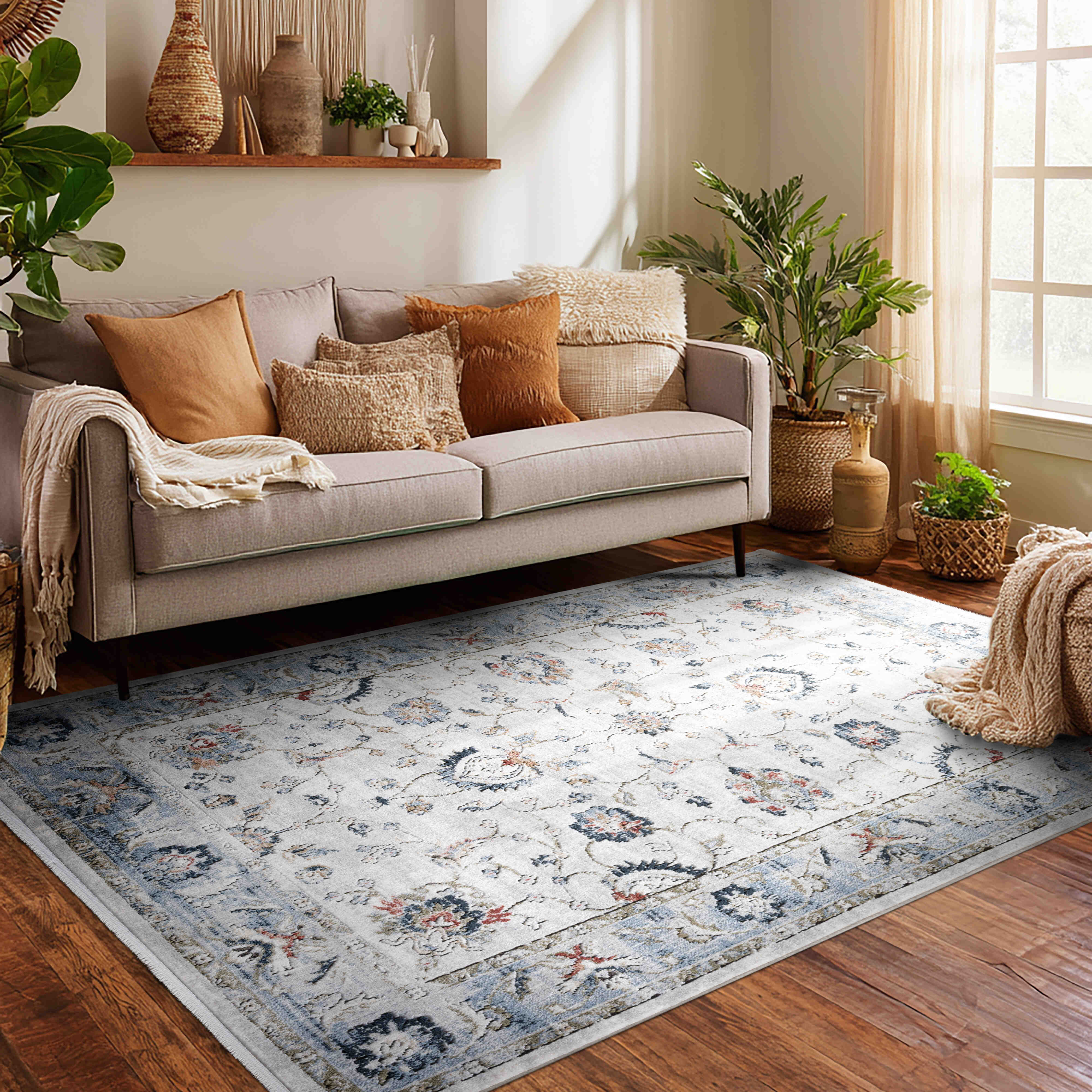 Elysium Vintage Panel Rug with Fringe