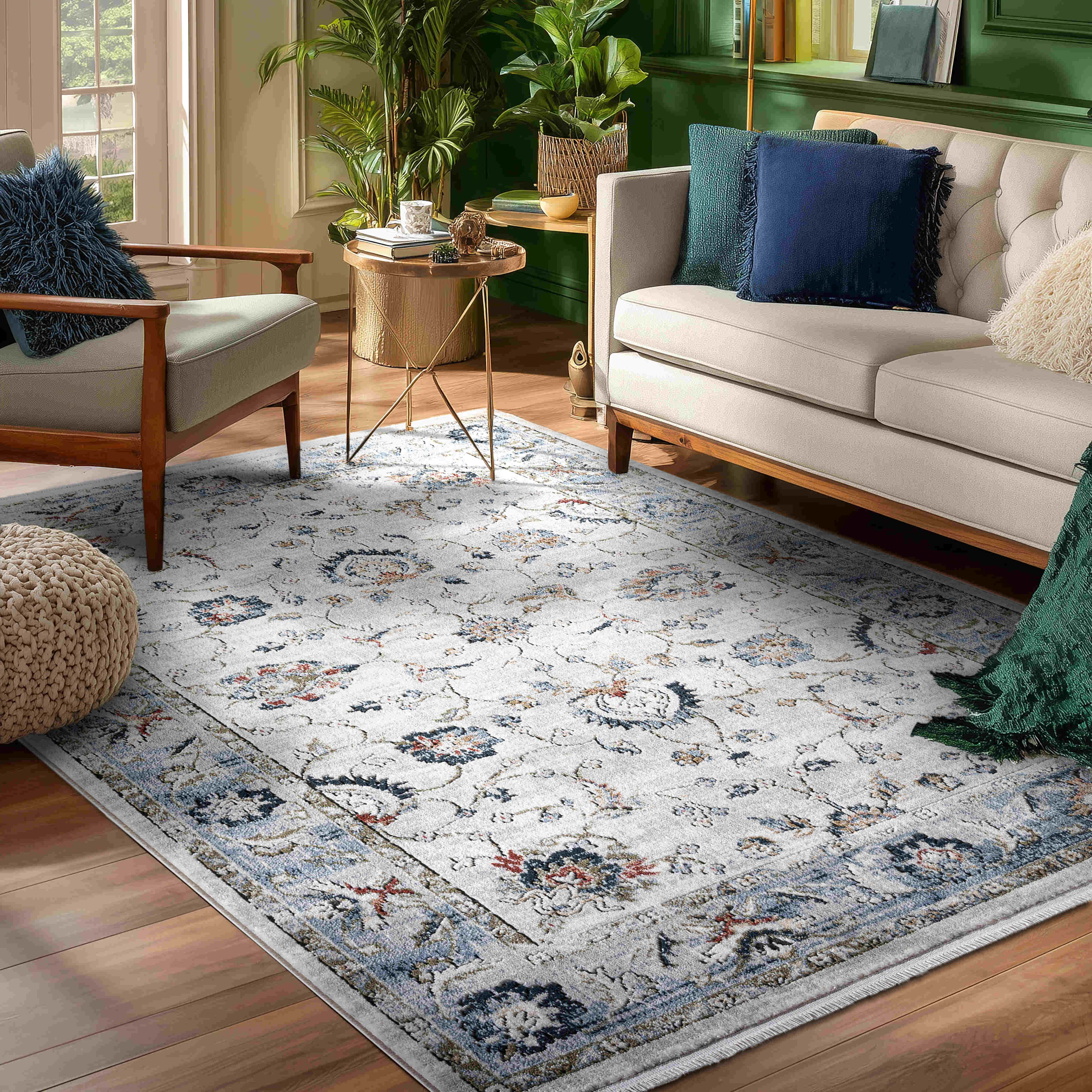Elysium Vintage Panel Rug with Fringe