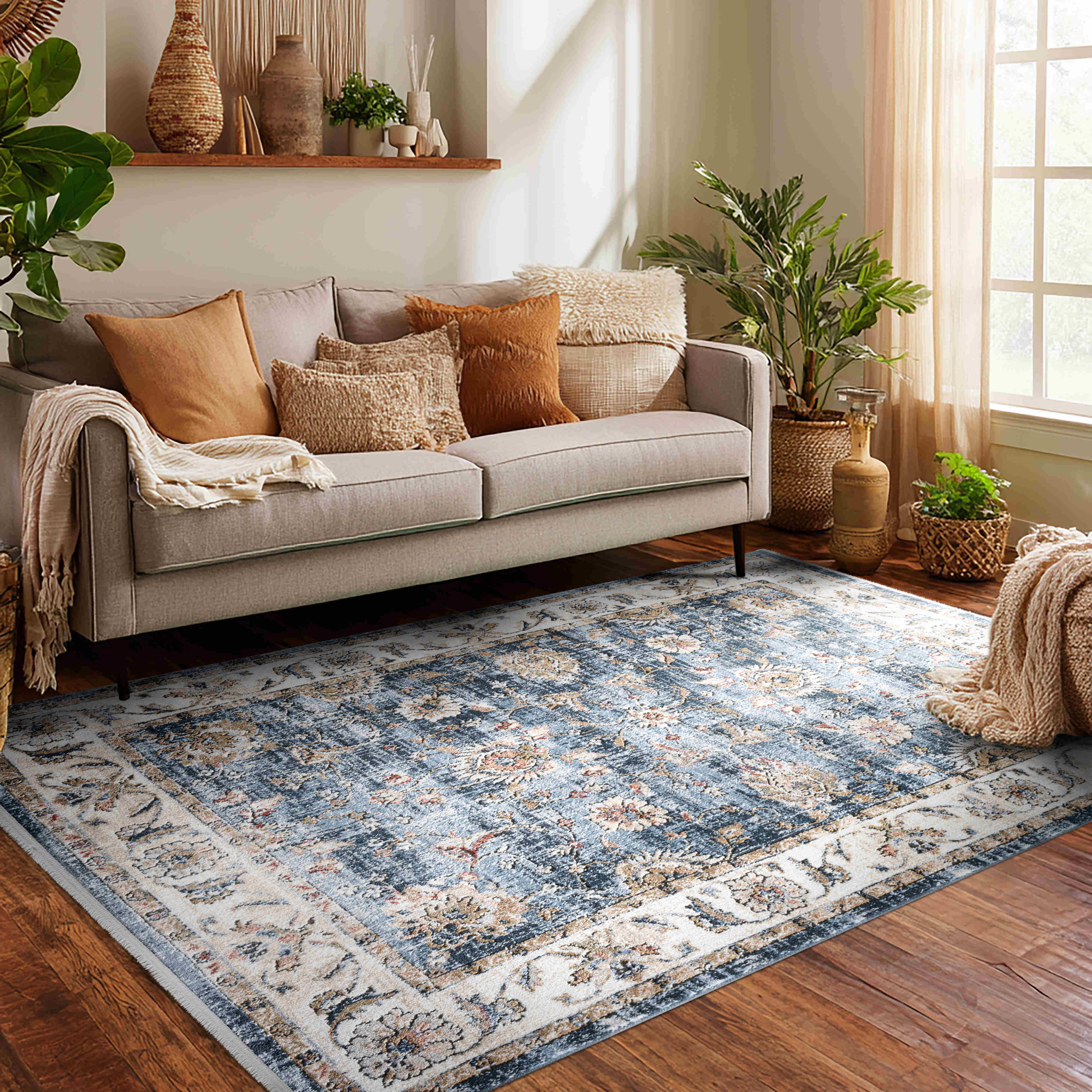 Elysium Vintage Panel Rug with Fringe
