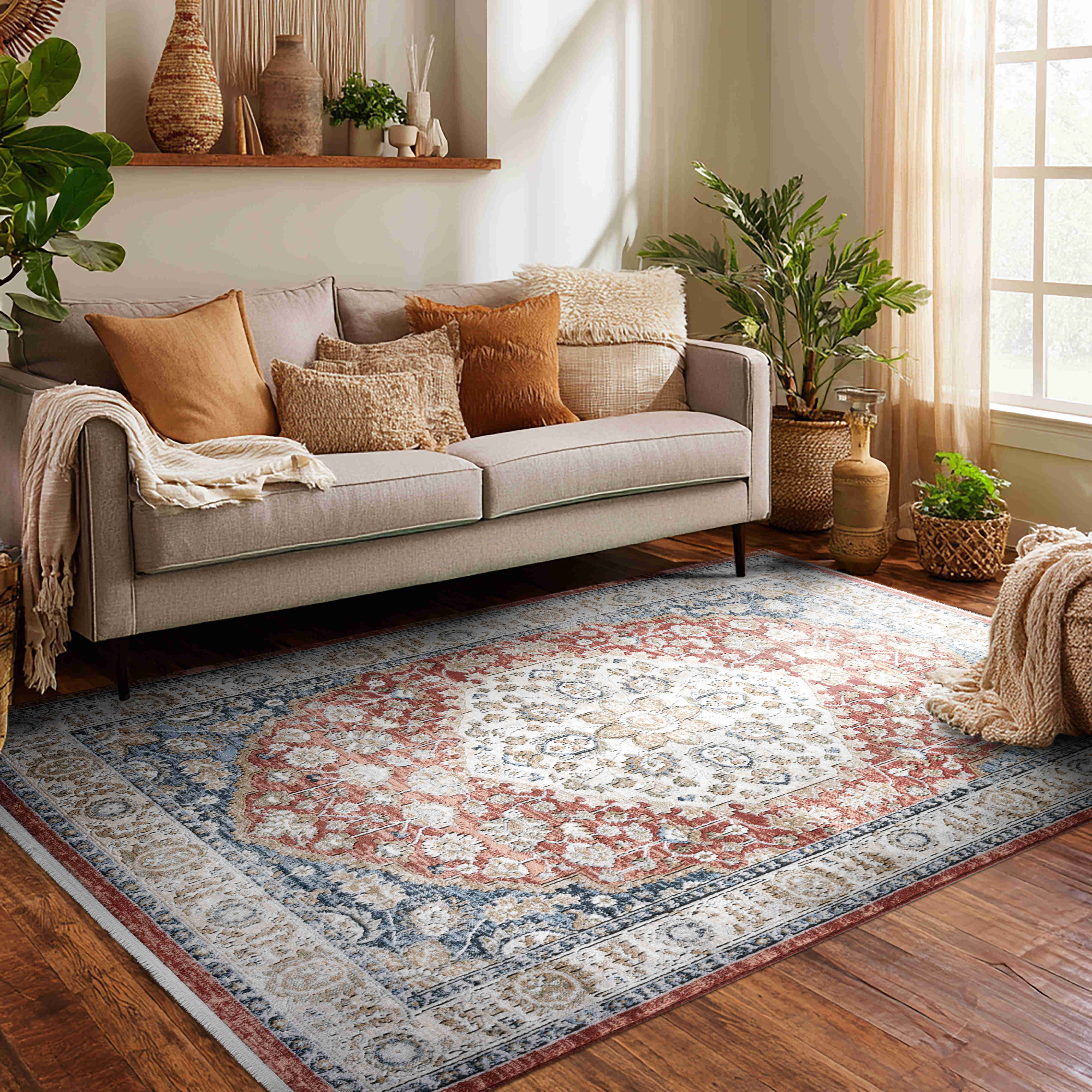 Mythos Vintage Medallion Rug with Fringe
