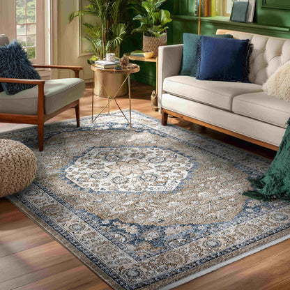 Mythos Vintage Medallion Rug with Fringe