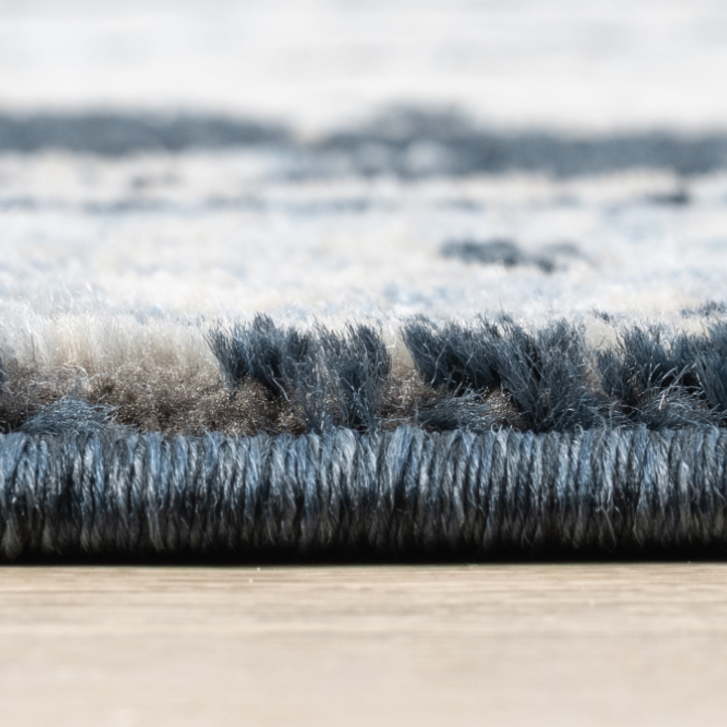 Obsidian Vintage Medallion Midnight Blue Area Rug with Fringe