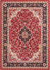 Gene Traditional Medallion Persian Red Non-Slip Machine Washable Low Pile Rug for High-Traffic Areas