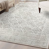 Sana Moroccan Diamond Ivory Non-Slip Washable Rug with Rubber Backing for High-Traffic Areas