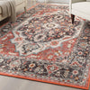 Zazzu Medallion Multi Non-Slip Washable Rug with Rubber Backing for High-Traffic Areas
