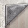 Monroe Solid & Striped Textured Ivory Ultra Soft High-Low Shag Rug