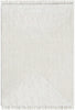 Monroe Solid & Striped Textured Ivory Ultra Soft High-Low Shag Rug