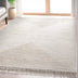 Monroe Solid & Striped Textured Ivory Ultra Soft High-Low Shag Rug