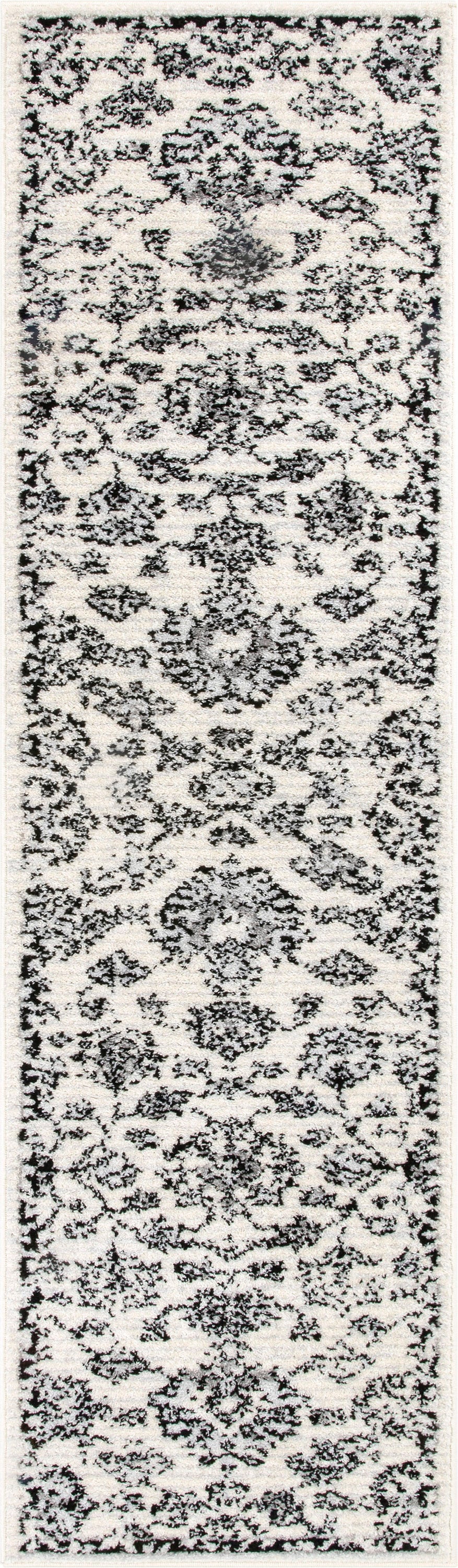 Palace Persian Oriental Botanical Ivory Grey High-Low Rug