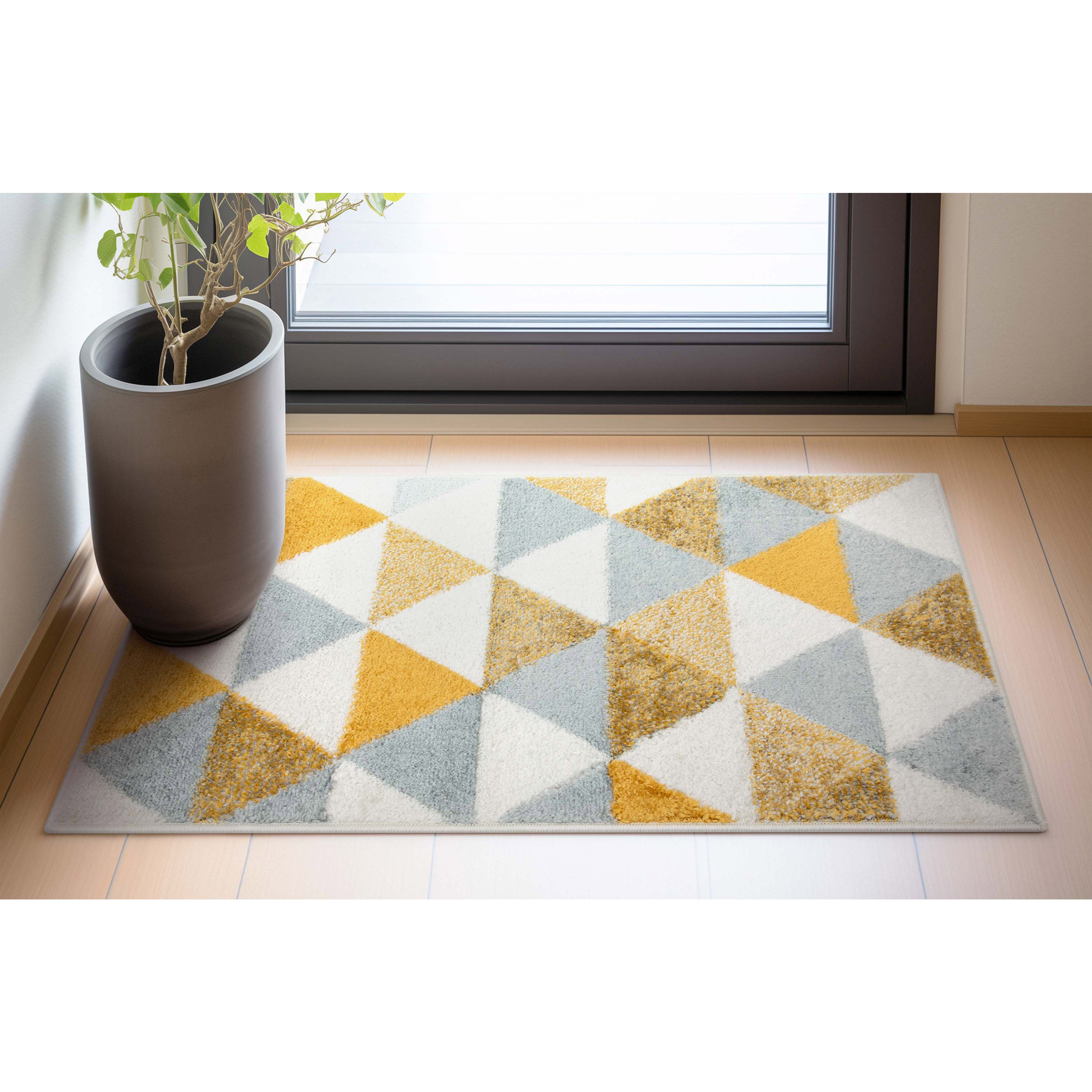 Alvin Gold Modern Geometric Rug