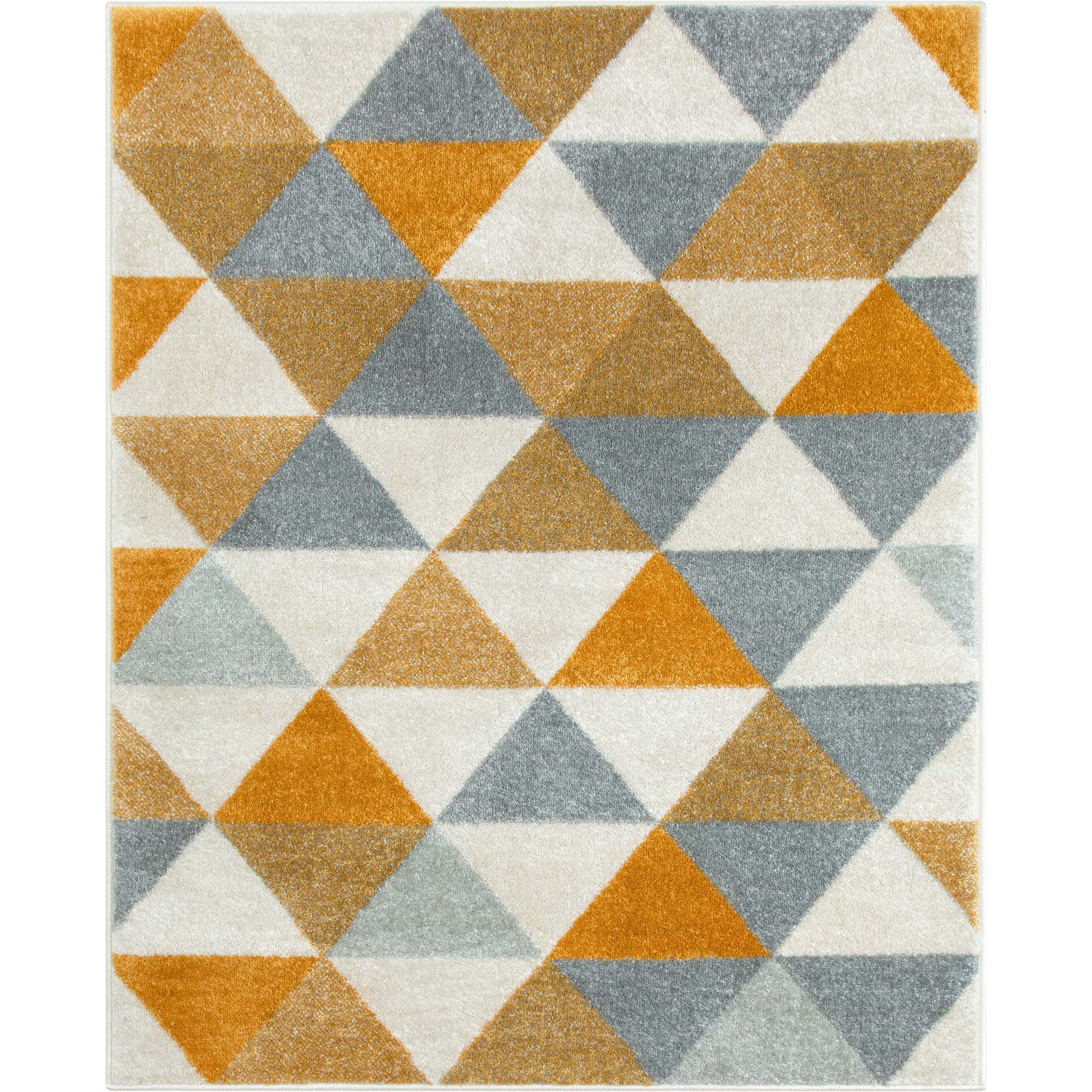 Alvin Gold Modern Geometric Rug Well Woven