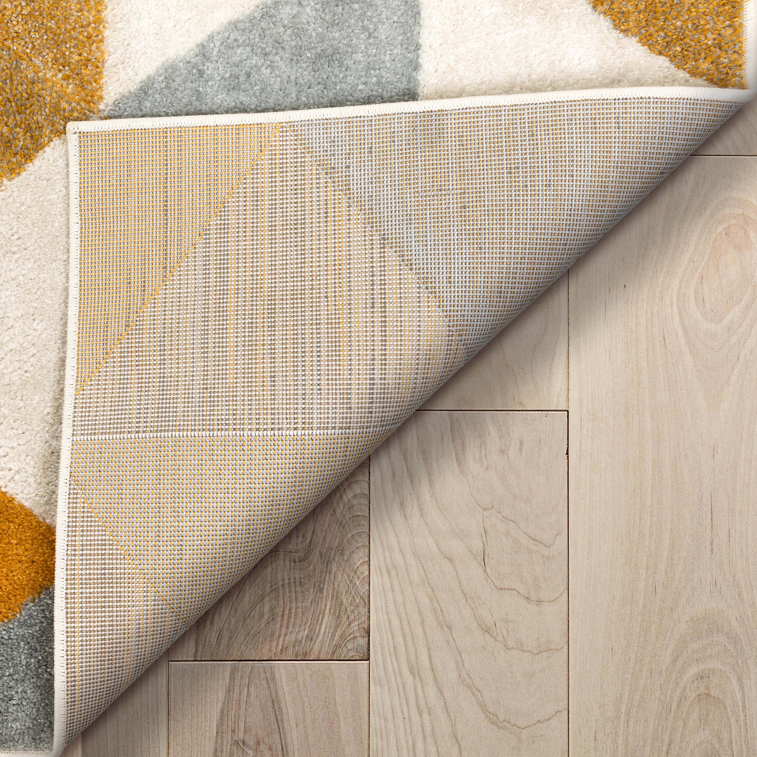 Alvin Gold Modern Geometric Rug