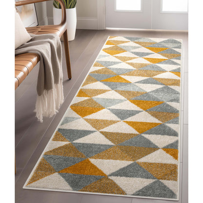 Alvin Gold Modern Geometric Rug