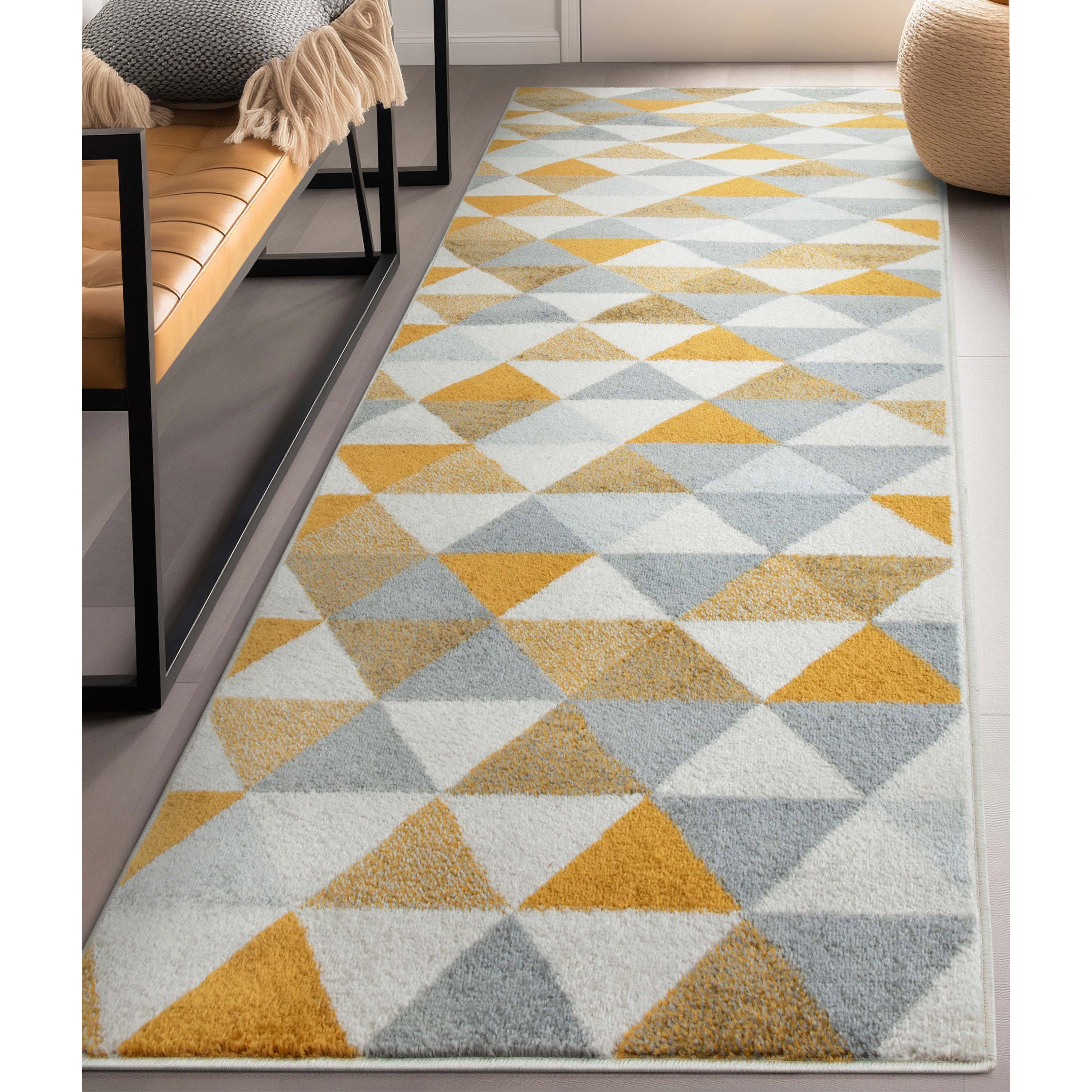 Alvin Gold Modern Geometric Rug