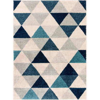 Alvin Blue Modern Geometric Rug