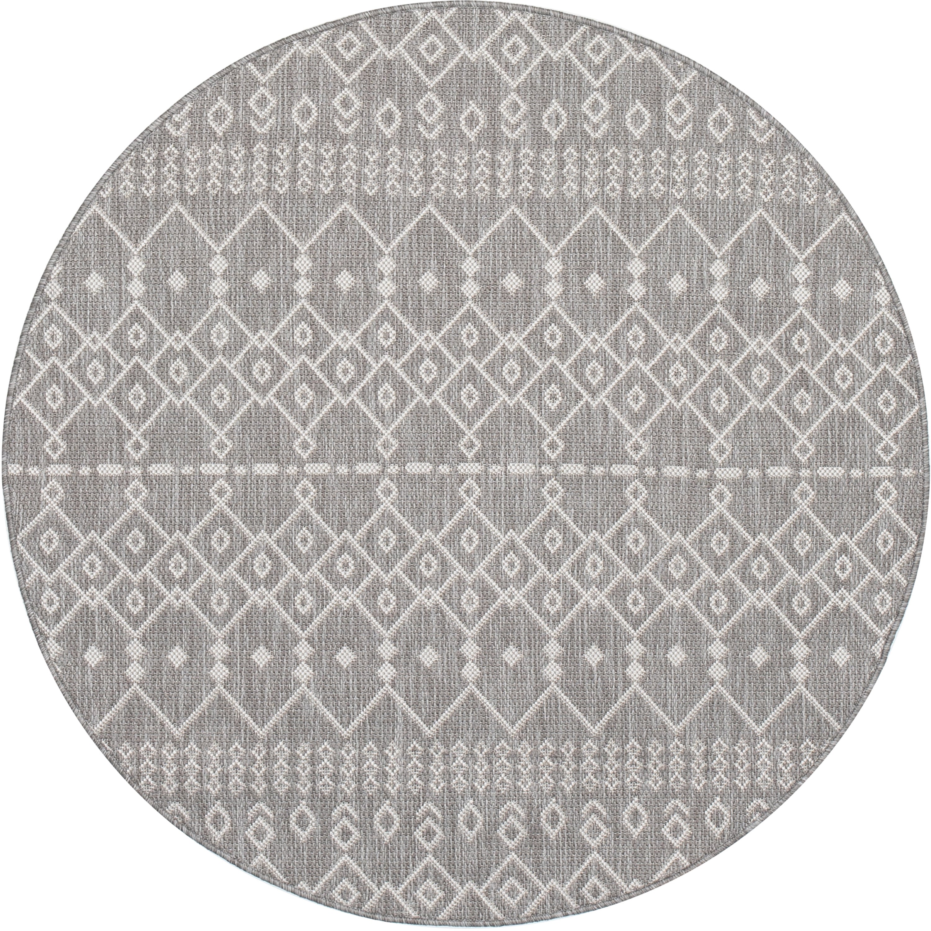 Nord Moroccan Tribal Indoor Outdoor Light Grey Flatweave Rug