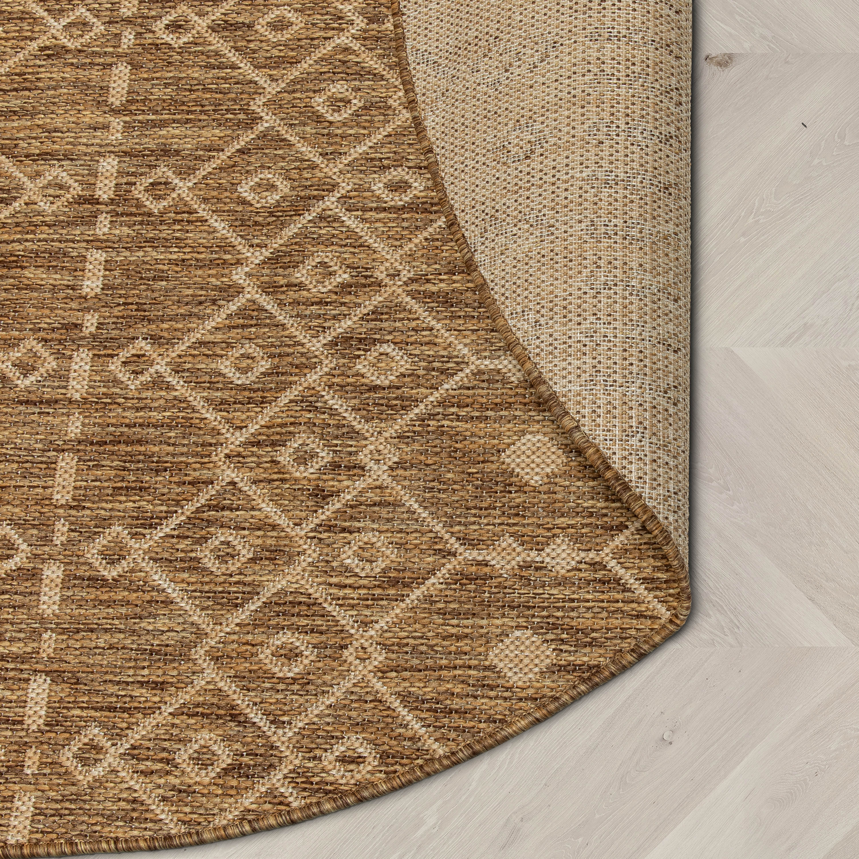 Nord Moroccan Tribal Indoor Outdoor Brown Flatweave Rug