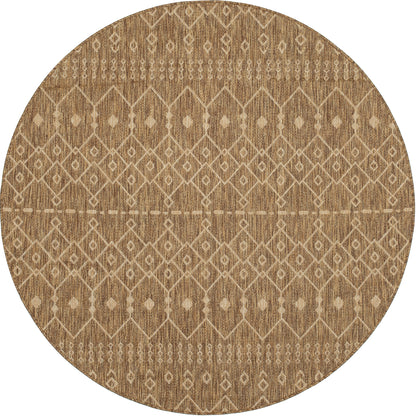 Nord Moroccan Tribal Indoor Outdoor Brown Flatweave Rug