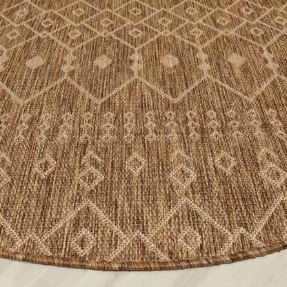 Nord Moroccan Tribal Indoor Outdoor Brown Flatweave Rug