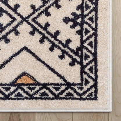 Moderne Bohemian Chic Tribal Moroccan Beige Rug