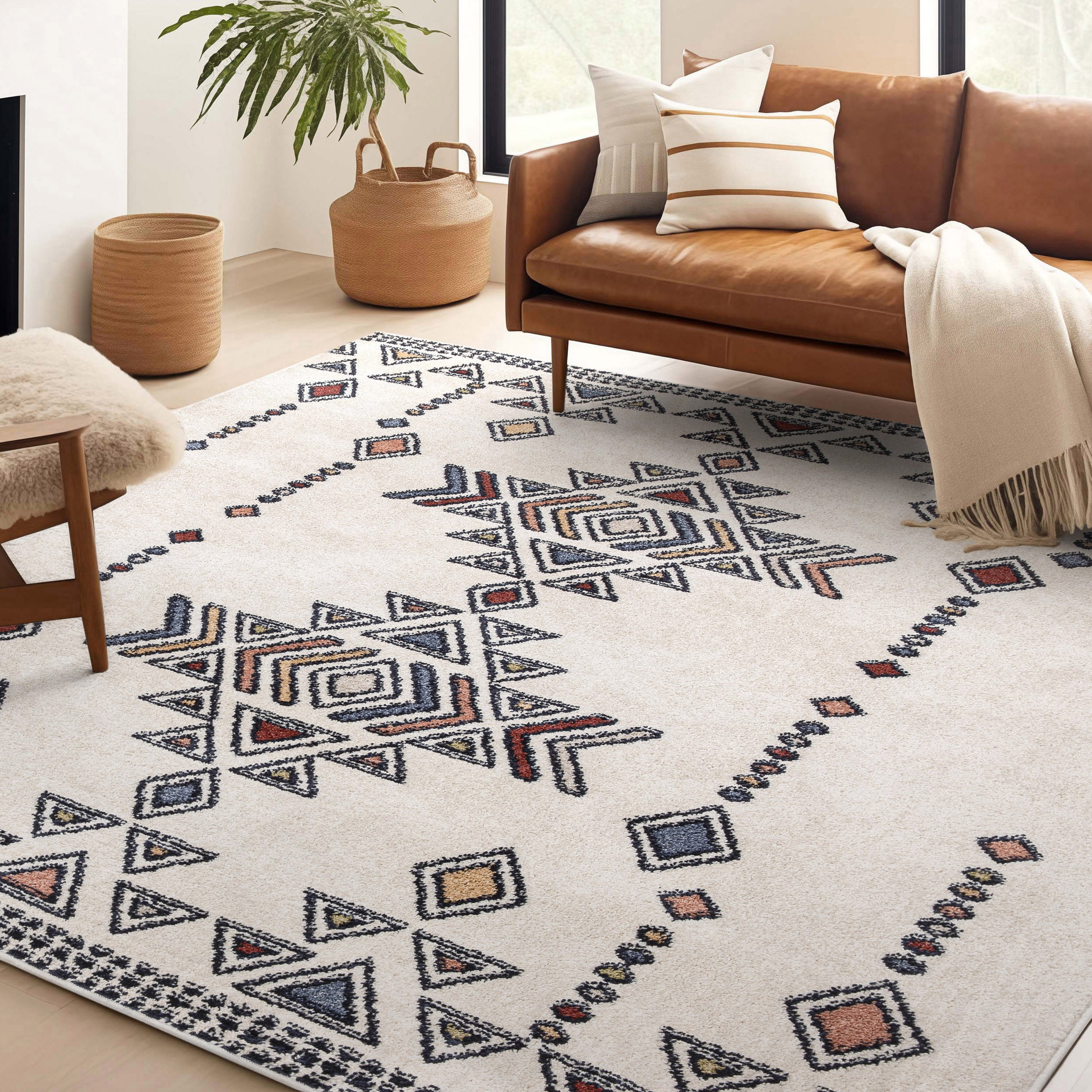 Huron Bohemian Vintage Tribal Beige Rug