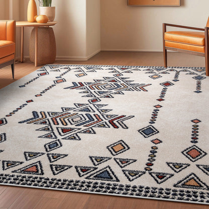 Huron Bohemian Vintage Tribal Beige Rug