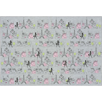 Miraculous Ladybug Walking In Paris Grey Area Rug by Well Woven