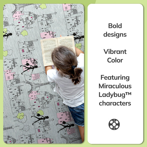 Miraculous Ladybug Walking In Paris Grey Area Rug by Well Woven