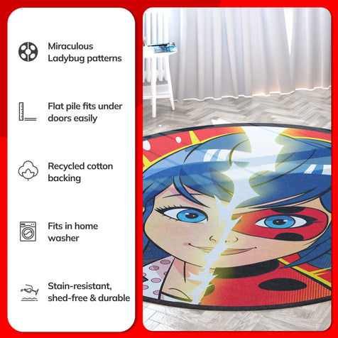 Miraculous Ladybug Double Face Red Area Rug by Well Woven