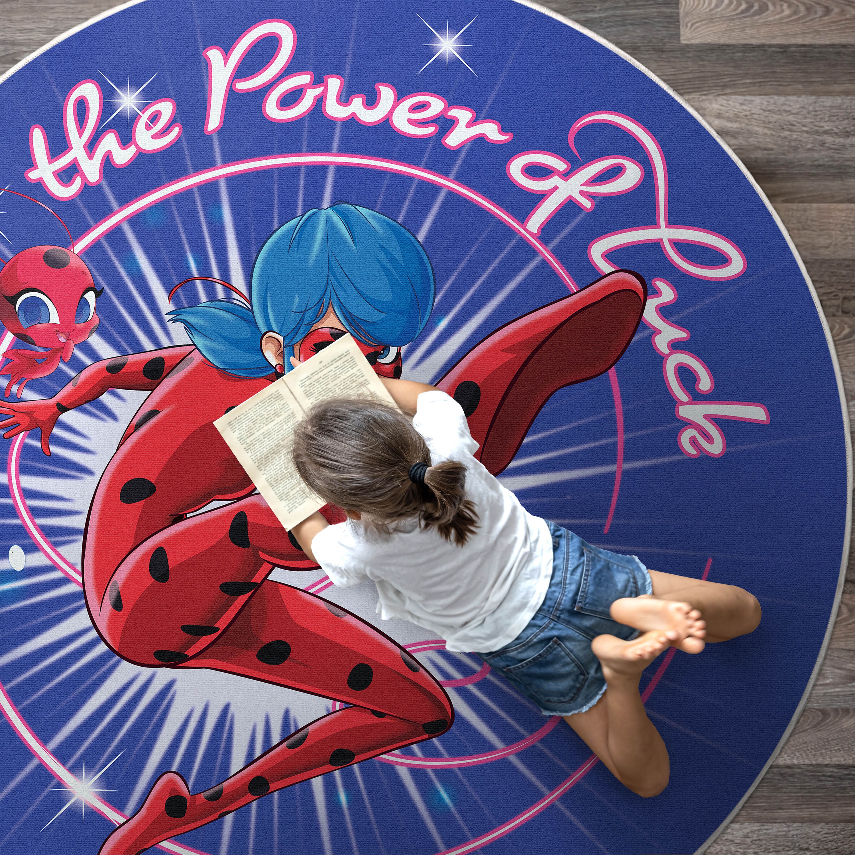 Miraculous Ladybug The Power of Luck Blue Area Rug by Well Woven