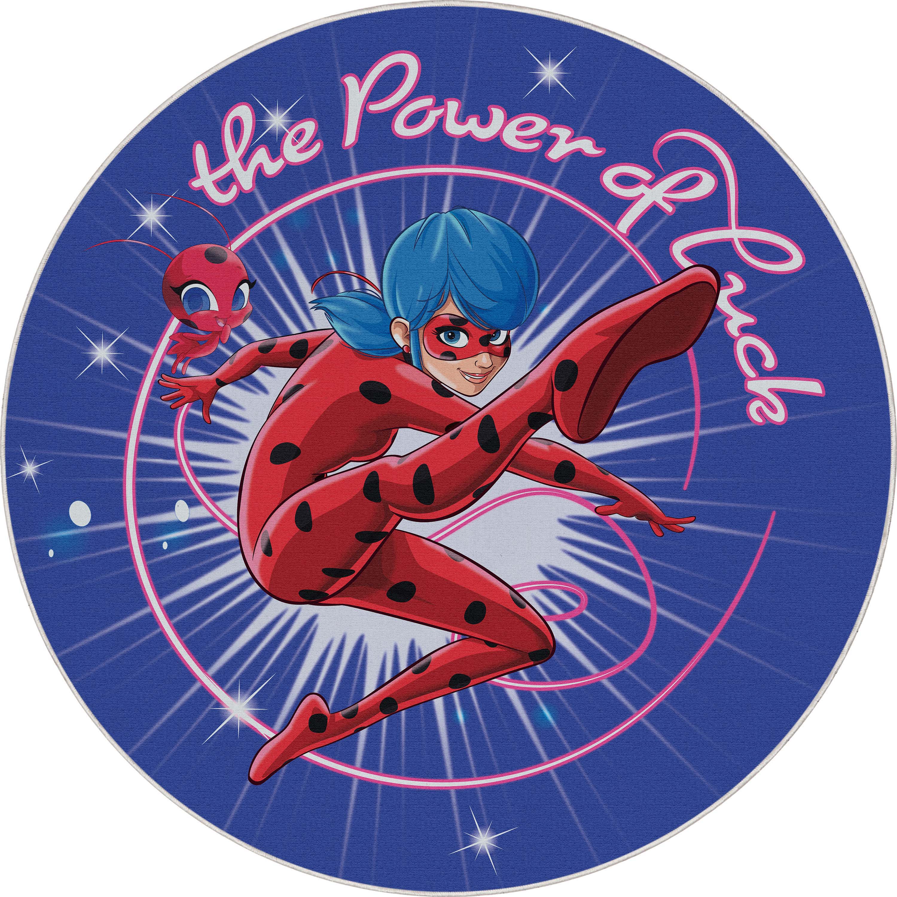 Miraculous Ladybug The Power of Luck Blue Area Rug by Well Woven