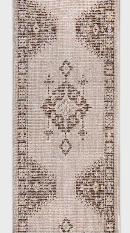 Custom Size Runner Isfjord Tribal Medallion Ivory Choose Your Width x Choose Your Length - Perfect For Hallway, Stairs & Kitchen