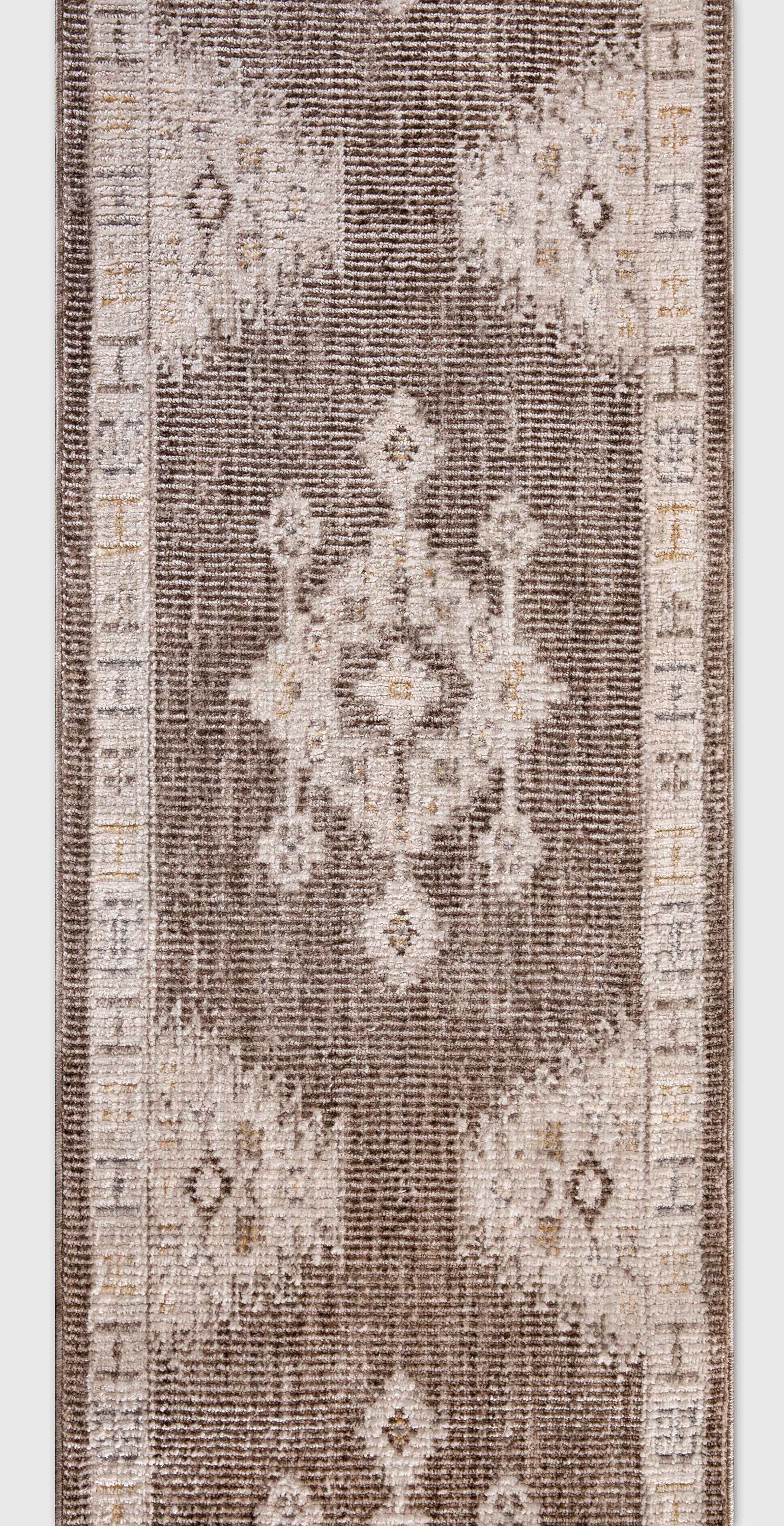 Custom Size Runner Isfjord Tribal Medallion Earth Choose Your Width x Choose Your Length - Perfect For Hallway, Stairs & Kitchen