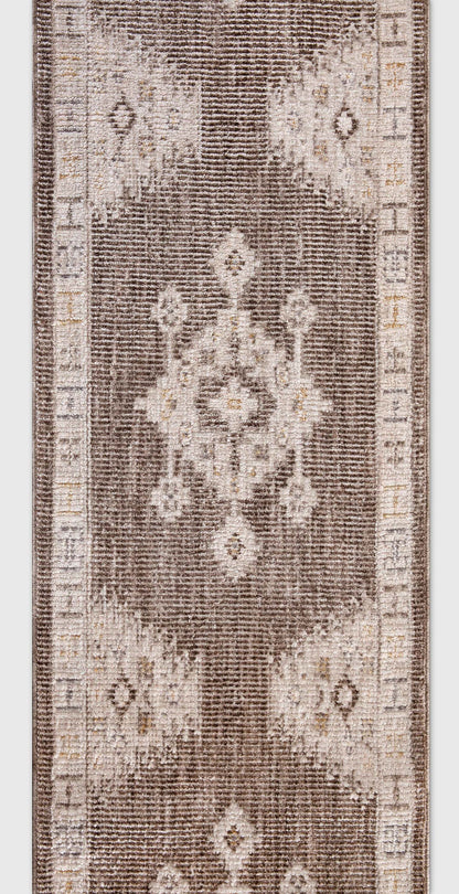 Custom Size Runner Isfjord Tribal Medallion Earth Choose Your Width x Choose Your Length - Perfect For Hallway, Stairs & Kitchen