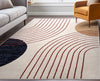 Laslow Modern Geometric Ivory Rug For Living Room, Bedroom, and Dining Room