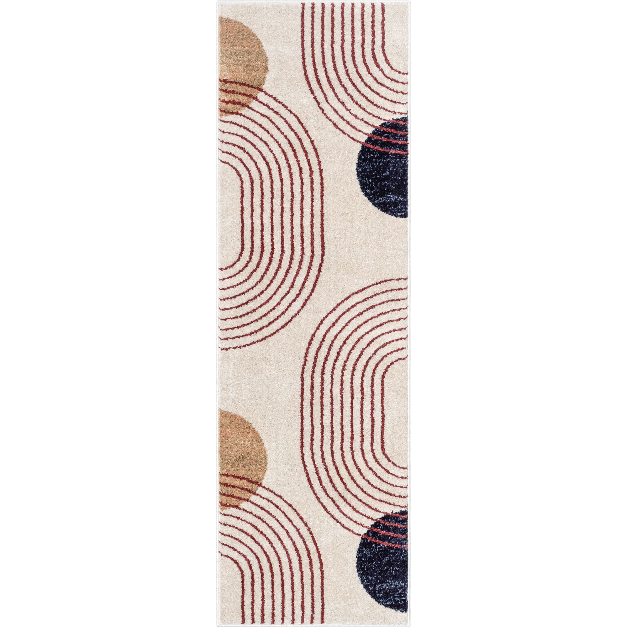 Laslow Modern Geometric Ivory Rug For Living Room, Bedroom, and Dining Room