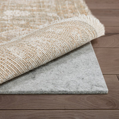 Non-Slip Felt Rug Pad – Easy to Trim, Safe for All Floors, Grey Cream Slim 1/8” Thickness