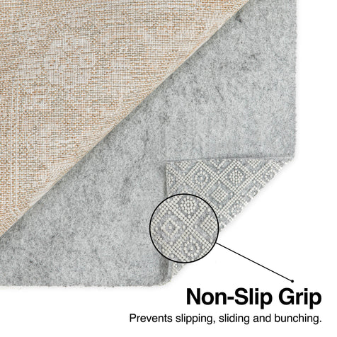 Premium Felt Non-Slip Rug Pad, 1/8" Thick Cushioned, All-Floor Protection, Rug Underlay