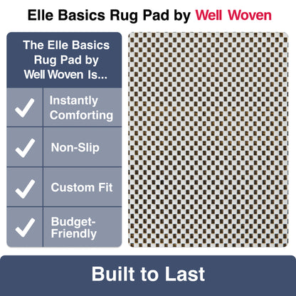 Elle Basics Rug Pad - Your Non-Slip Solution for Any Surface - 1/8" Thick Cushioned -  All-Floor Protection