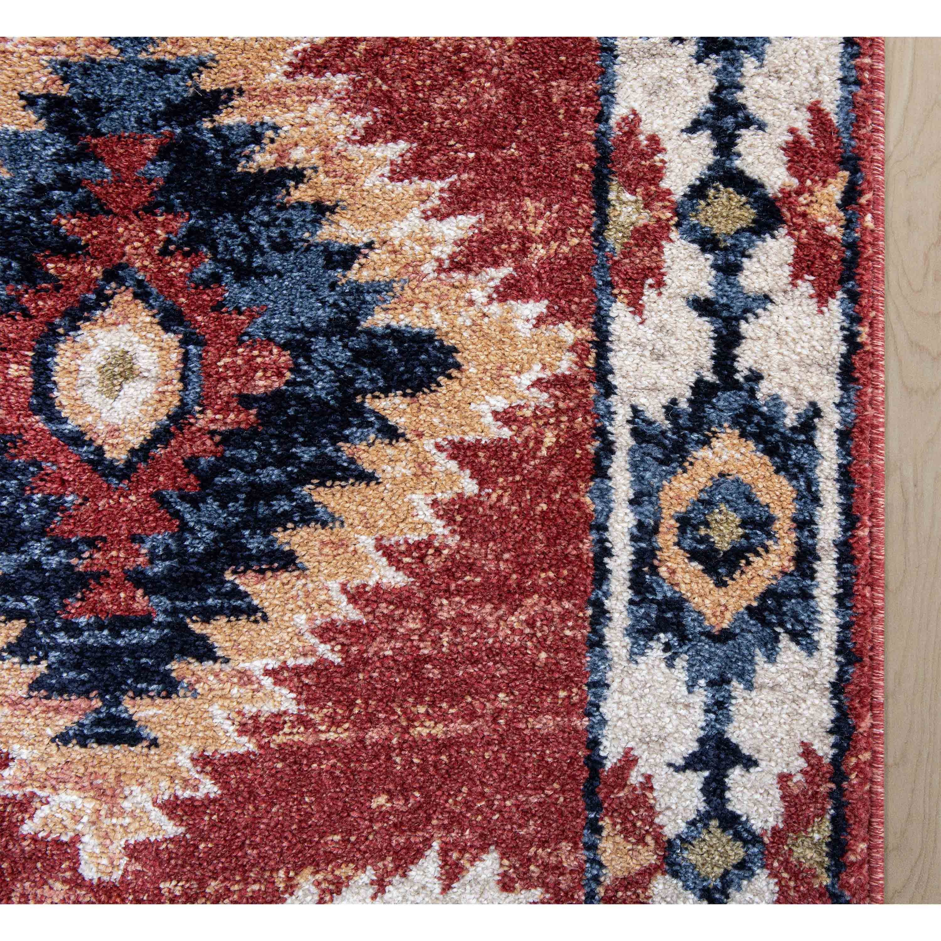 Custom Size Runner Lea Southwestern Red Choose Your Width x Choose Your Length Hallway Runner Rug