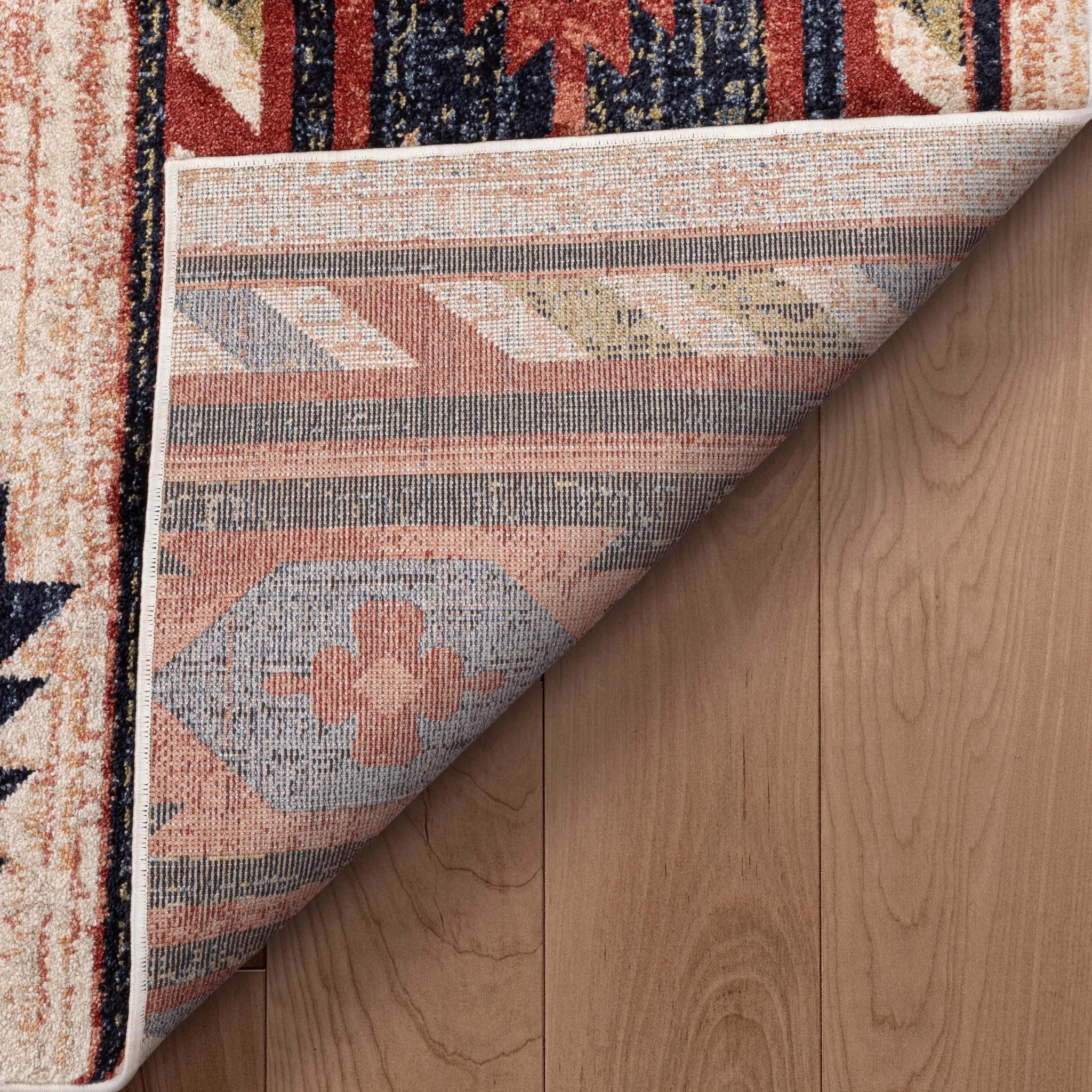 Lea Cream Traditional Southwestern Tribal Rug Well Woven