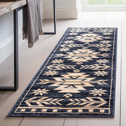 Canton Southwestern Tribal Bohemian Blue Rug