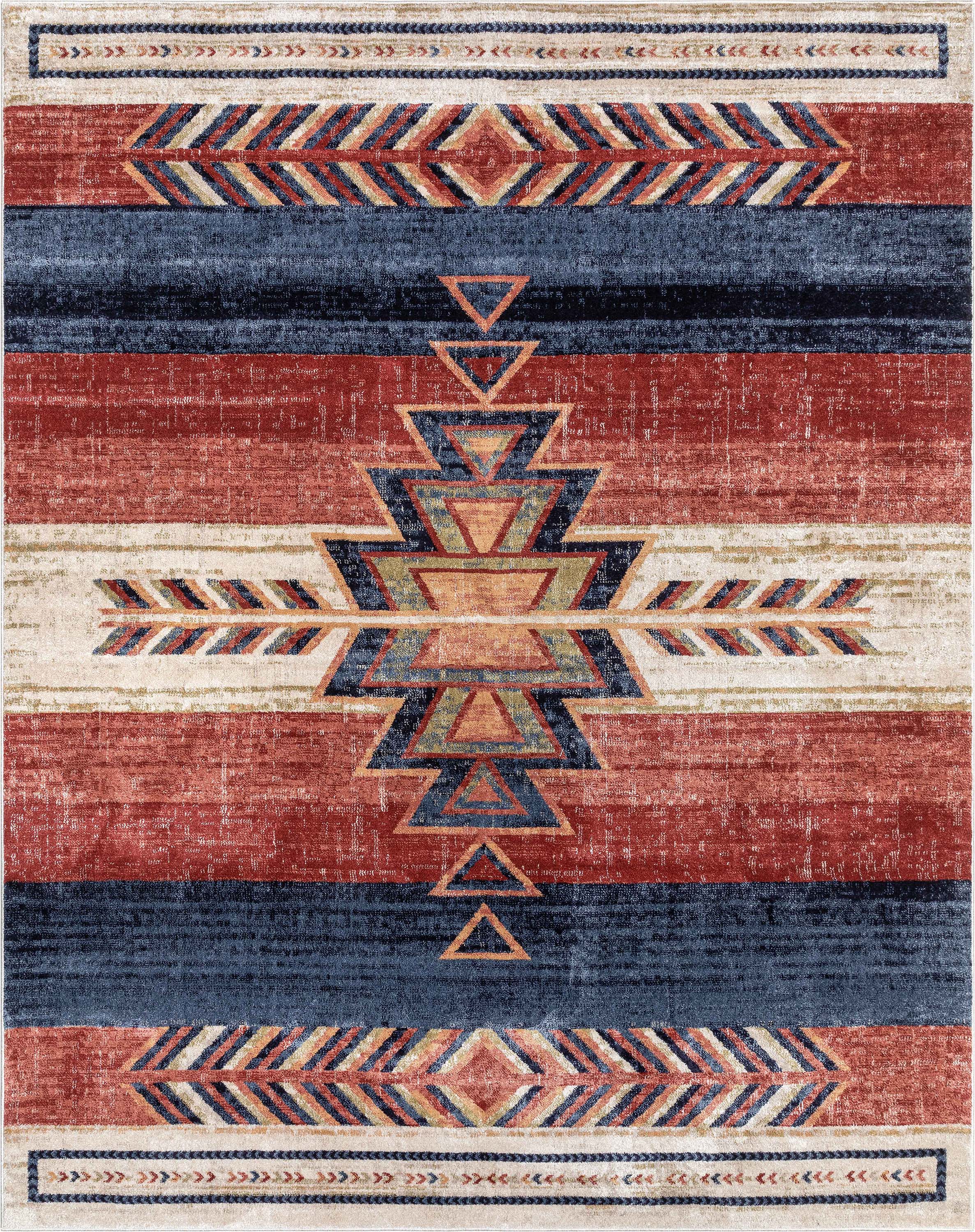 Dustin Southwestern Tribal Medallion Crimson Rug