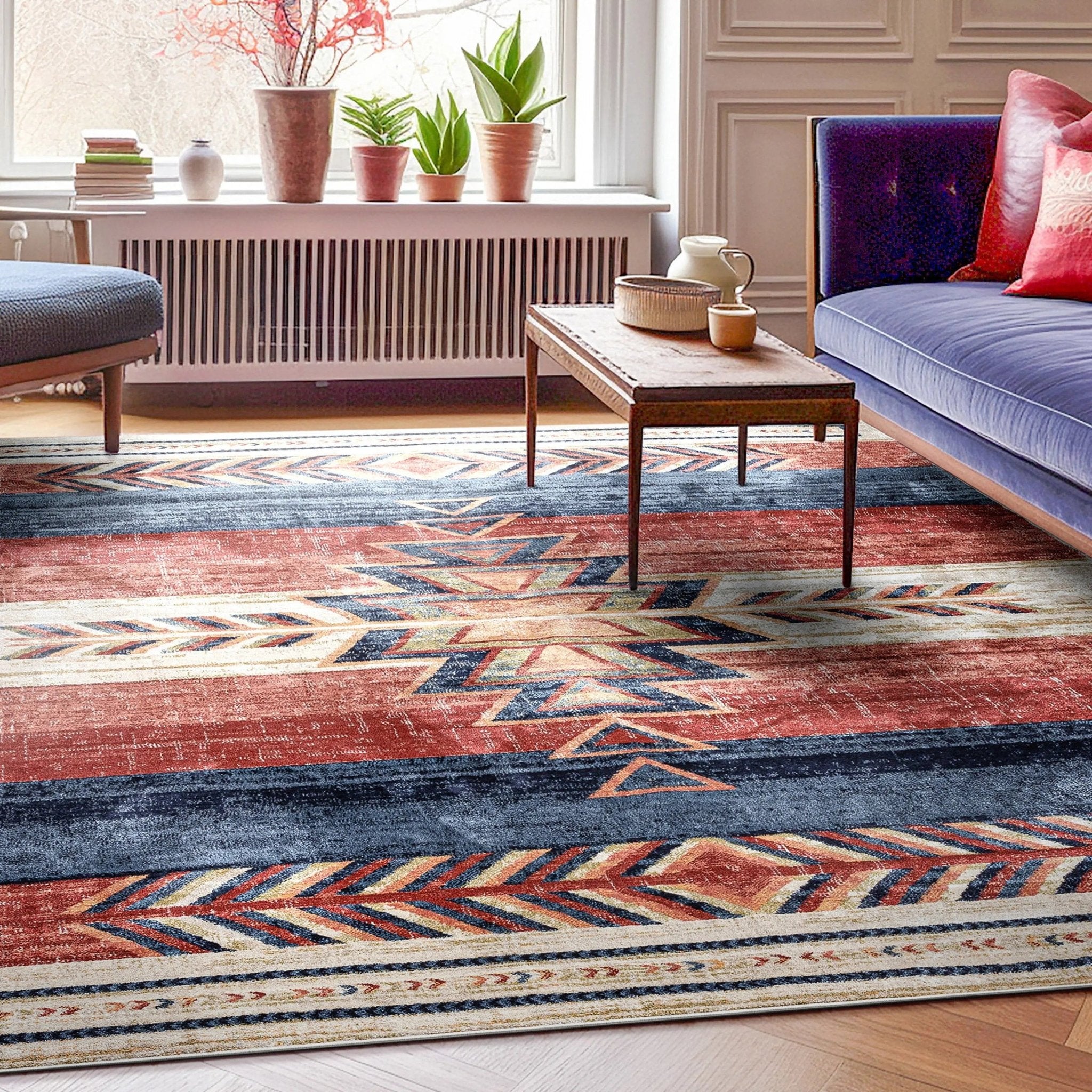 Dustin Southwestern Tribal Medallion Crimson Rug Well Woven