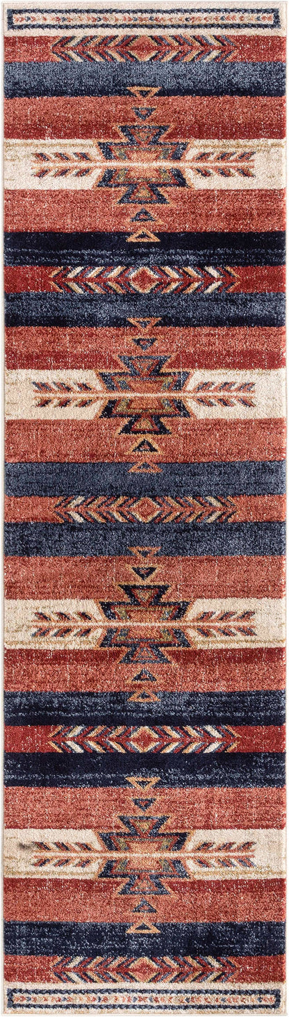 Dustin Southwestern Tribal Medallion Crimson Rug