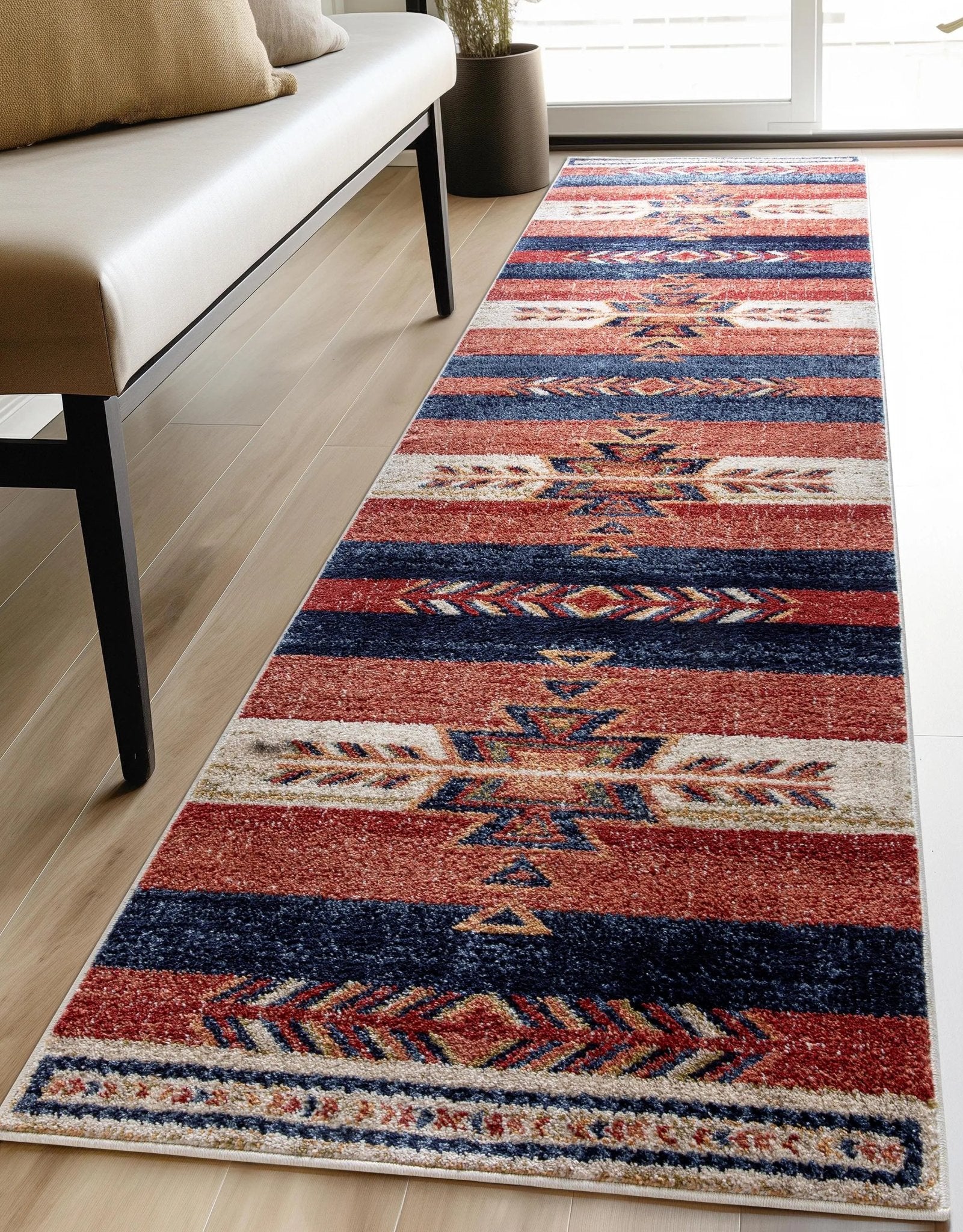 Dustin Southwestern Tribal Medallion Crimson Rug Well Woven