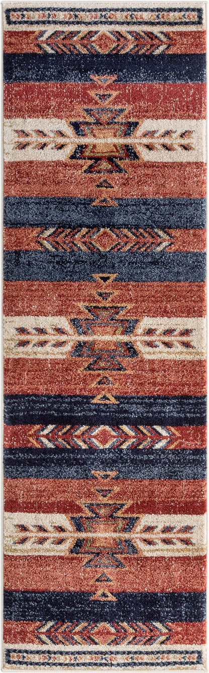 Dustin Southwestern Tribal Medallion Crimson Rug